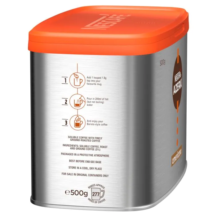 Nescafe Azera Americano Instant Coffee 500g Tin