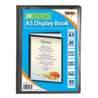 A5 Soft Cover Display 20 Pocket Presentation Book Black