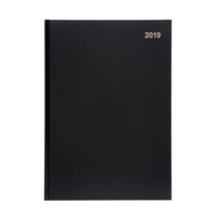 A4 Page Per Day Diary Black, 2026