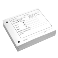 KW Cash Debit/Credit Block Pad White