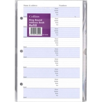 A5 Collins Telephone Address Book Refill Sheets