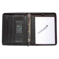 A4 Leather Look Deluxe Portfolio Case Black