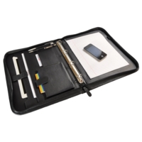 Folio Leather Look Zipped Case Black