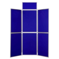 6 Panel Folding Display Stand System Blue Felt