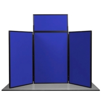 Desk Top Display Stand with Carry Case Blue Fabric
