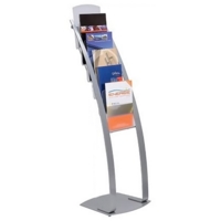 Deflecto 6-Pocket Literature Floor Stand Silver