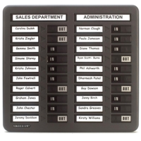 In & Out Board with Message Slot 20 Names Cards Included
