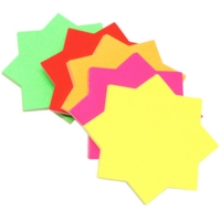 Fluorescent Neon Card Stars 6   Pack of 12
