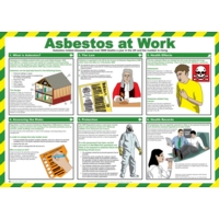 Asbestos at Work Safety 590mm x 420mm PVC Poster