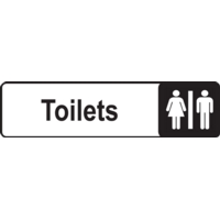 Toilets Aluminium Look Sign Rectangular 45mm x 175mm