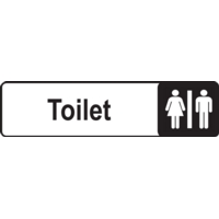 Toilet  Aluminium Look Sign Rectangular 45mm x 175mm
