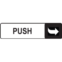 Push Aluminium Look Sign Rectangular 45mm x 175mm