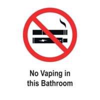 No Vaping in Bathroom 5mm x 50mm Self-Adhesive Pack of 5