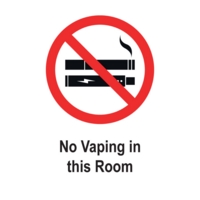 No Vaping in this Room 75mm x 50mm Self-Adhesive Pack of 5
