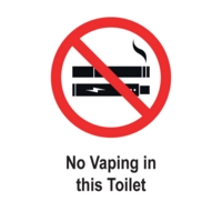No Vaping in this Toilet 75mm 50mm Self-Adhesive Pack of 5