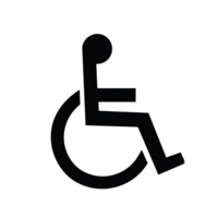 Wheelchair Aluminium Look 100mm Circle Sign