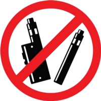 No Vaping Aluminium Look 100mm Circle Sign