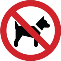 No Dogs Aluminium Look 100mm Circle Sign