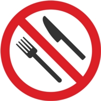 No Eating Aluminium Look 100mm Circle Sign