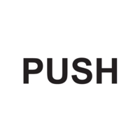 Push Aluminium Look 100mm Circle Sign