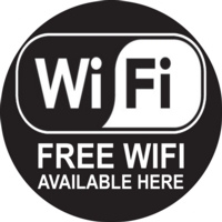 Free Wi-Fi Aluminium Look 100mm Circle Sign