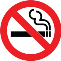 No Smoking 100mm Circle PVC Sign