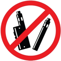 No Vaping 100mm Circle Self-Adhesive Sign