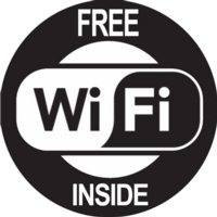 Free Wi-Fi 100mm Circle Self-Adhesive Sign