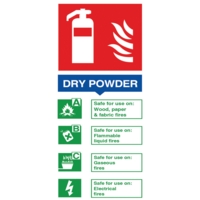 Fire Extinguisher Sign POWDER 210mm x100mm PVC