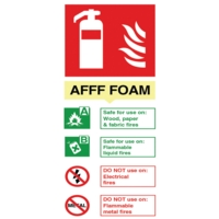 Fire Extinguisher Sign FOAM 210mm x 100mm PVC