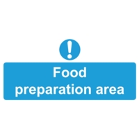 Food Preparation Area 110mm x 220mm PVC Sign