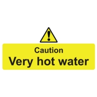 Caution Very Hot Water 110mm x 220mm PVC Sign