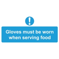 Wear Gloves when Handling Food 110mm x 220mm PVC Sign