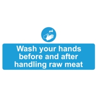 Wear Gloves with Handling Meat 110mm x 220mm PVC Signs
