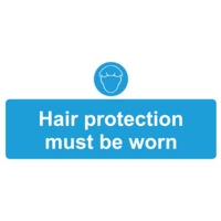 Wear Hair Protection 110mm x 220mm PVC Sign