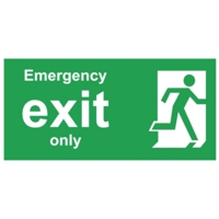 Emergency Exit Only Self-Adhesive 150mm x 300mm