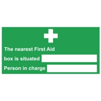 First Aider/Nearest First Aid 150mm x300mm Self-Adhesive