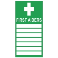 First Aiders PVC Sign 300mm x150mm