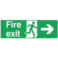 Fire Exit RIGHT Self-Adhesive 150mm x 450mm Sign