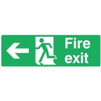 Fire Exit LEFT Self- Adhesive 150mm x 450mm Sign