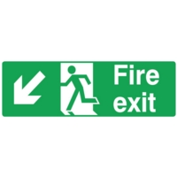 Fire Exit RIGHT DOWN PVC 150mm x 450mm Sign