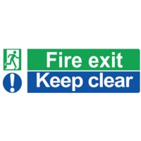 Fire Exit Keep Clear 2-Colour PVC 150mm x 450mm Sign