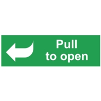 Pull Bar to Open PVC Sign 150mm x 450mm