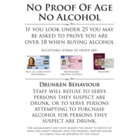 No Proof Of Age A4 Aluminium Look Sign