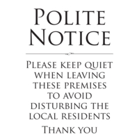 Keep Quiet When Leaving A4 Aluminium Look Sign