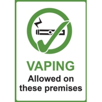 Vaping Allowed A4  Window Sticker