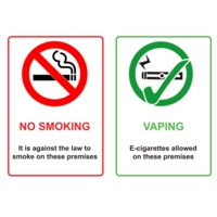No Smoking but Vaping Allowed A4 Self-Adhesive Sign