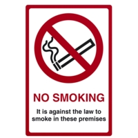 No Smoking Its the Law A4 PVC Sign