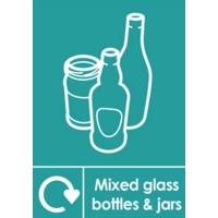 Mixed Glass Waste A5 PVC Sign