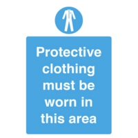 Wear Protective Clothing A5 Self-Adhesive Sign